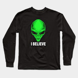 Alien Head - I Believe Long Sleeve T-Shirt